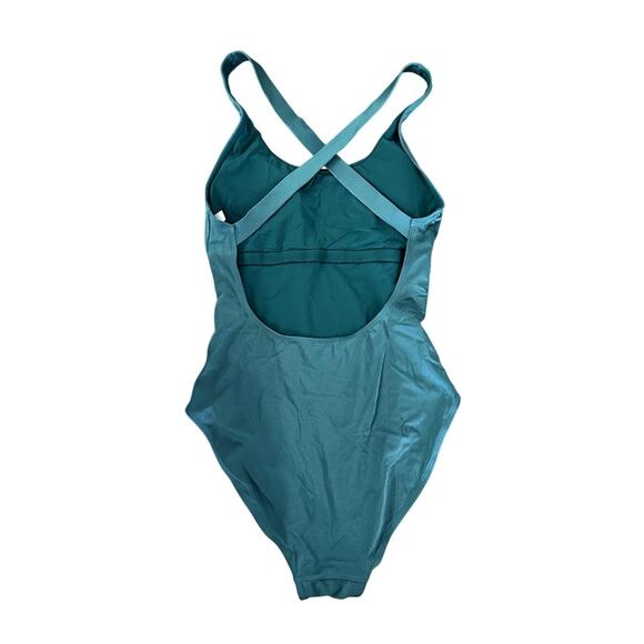 Andie The Tulum Satin One Piece in Teal Ceramic M - Picture 4 of 5